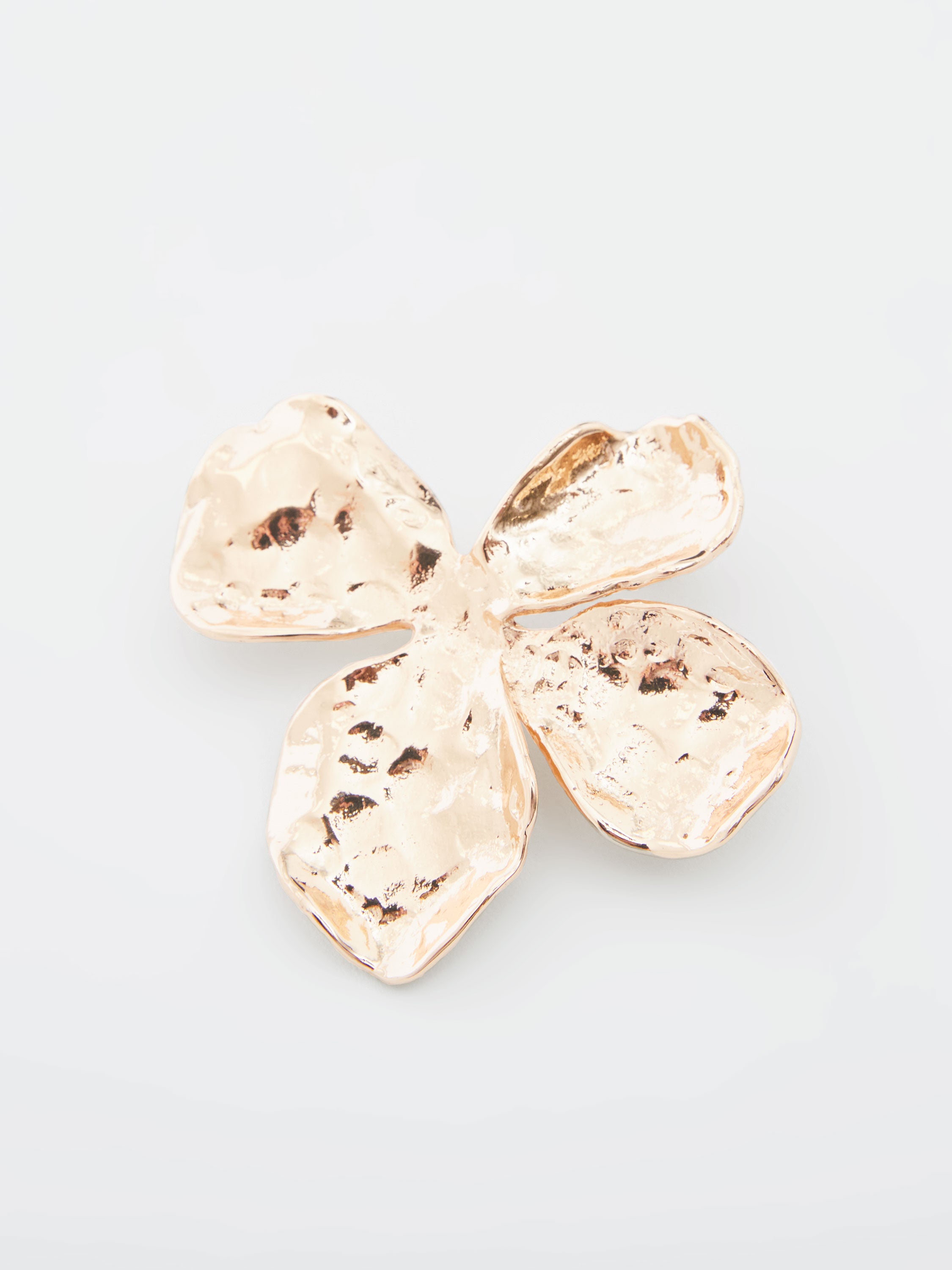 Oversized Hammered Flower Stud Earrings