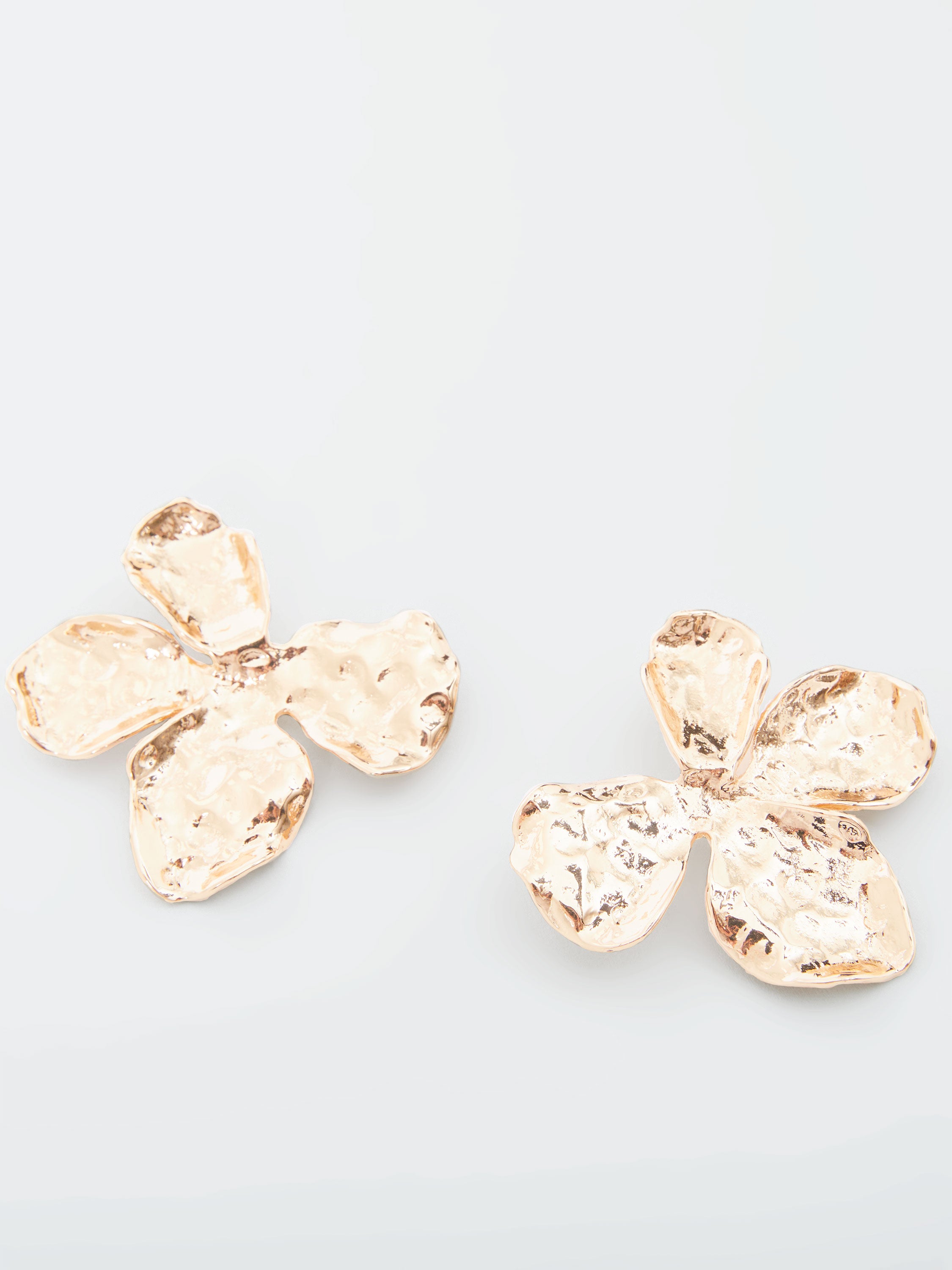 Oversized Hammered Flower Stud Earrings