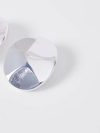 Hammered Circular Disc Stud Earrings