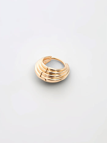 Ridged Huggie Hoop Earrings