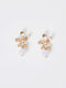 Flower Faux Pearl Drop Earrings