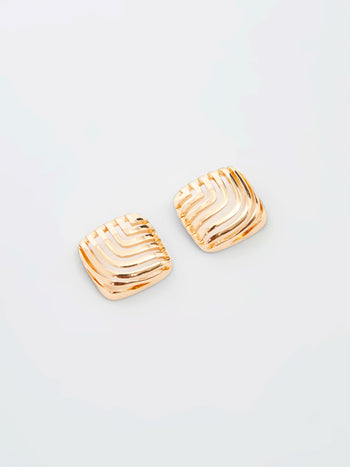 Square Design Stud Earrings