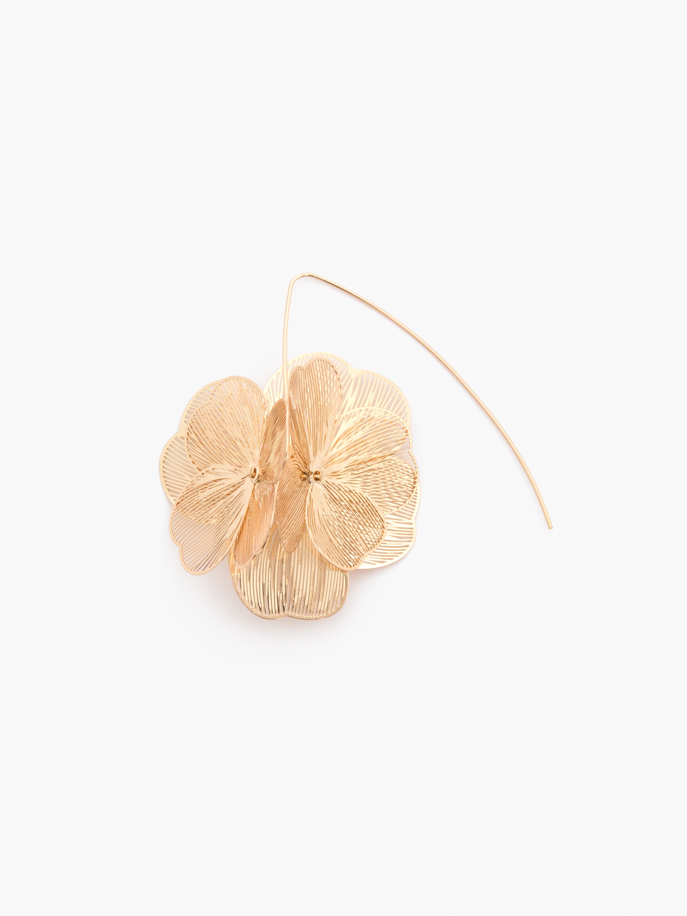 Metal Floral Threader Earrings
