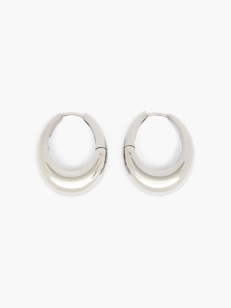 Sculptural Oval Hoop Earrings