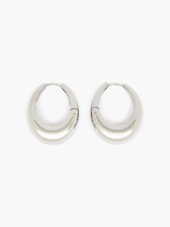 Sculptural Oval Hoop Earrings