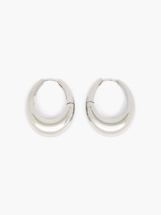 Sculptural Oval Hoop Earrings