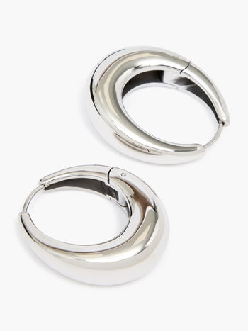 Sculptural Oval Hoop Earrings
