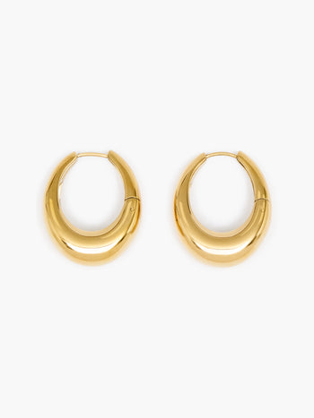 Sculptural Oval Hoop Earrings