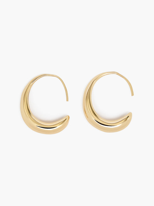 Sculptural Fluid Half Hoop Earrings