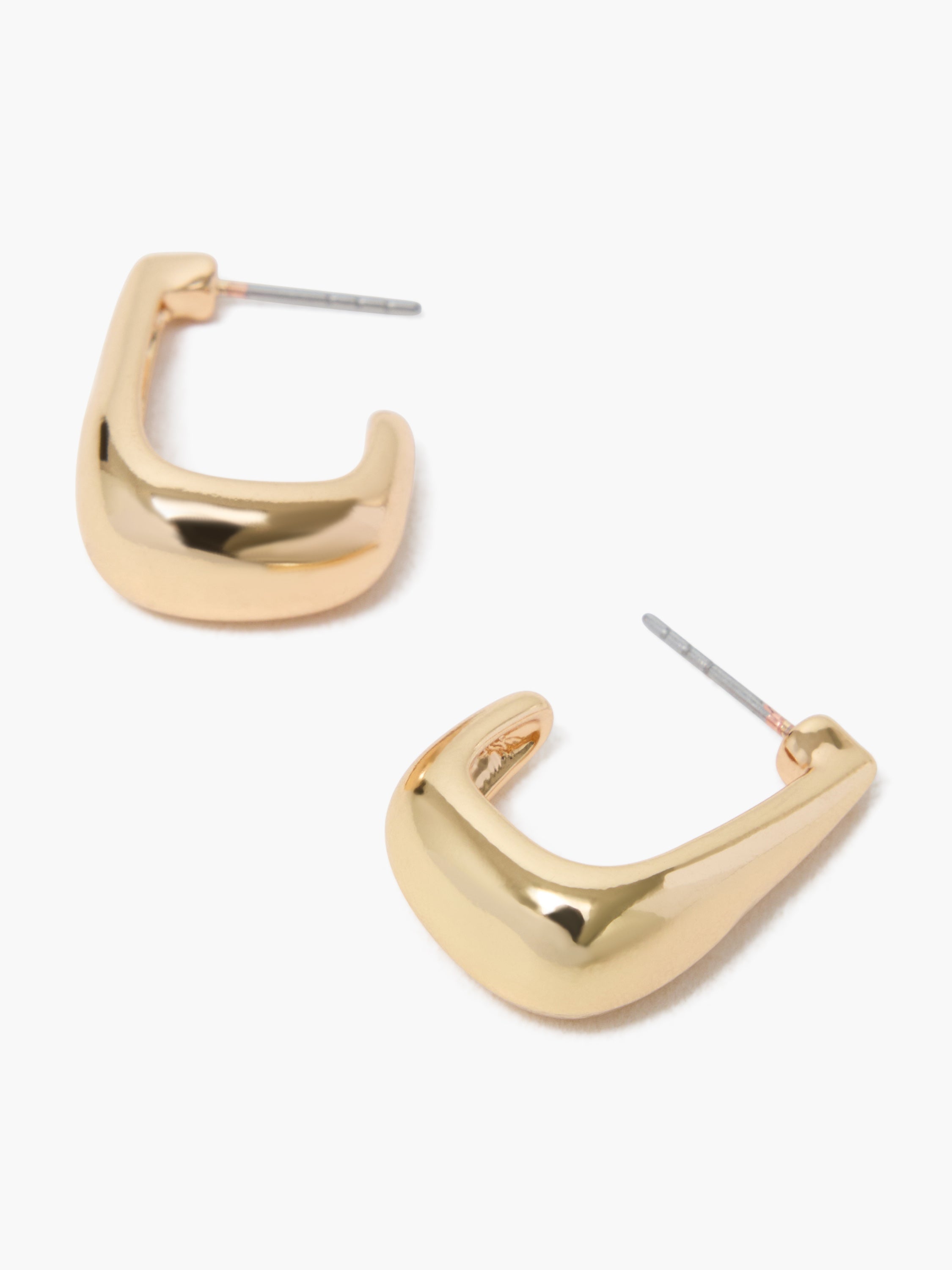 Elongated Teardrop Half Hoop Earrings