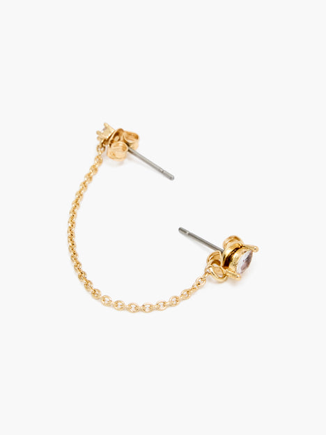 Front Back Chain Crystal Earrings