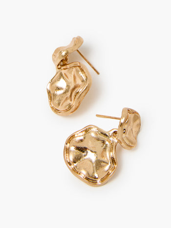 Molten Double Disc Drop Earrings