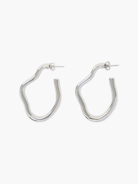 Irregular Oval Fluid Hoop Earrings