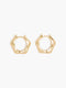 Molten Hexagon Huggie Hoop Earrings