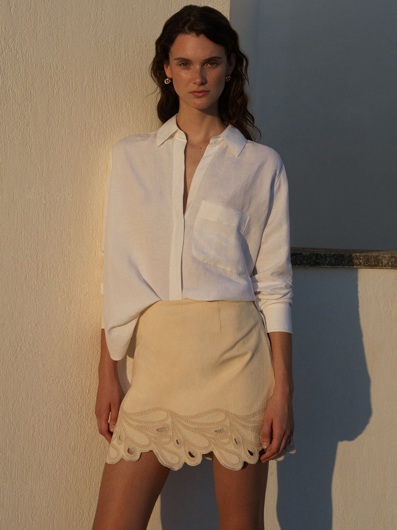 Embroidered mini skirt uk hot sale