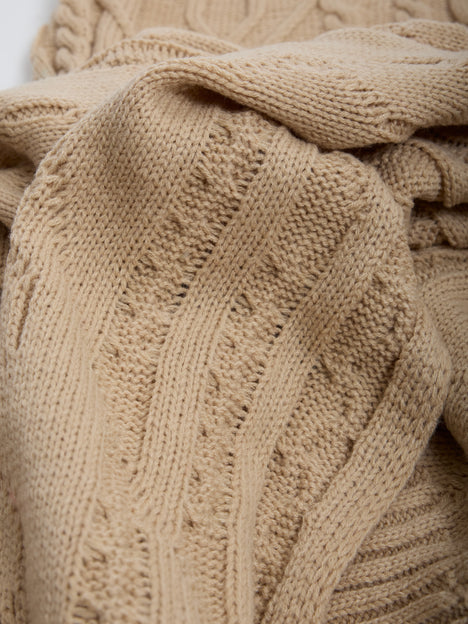 Cable Knit Scarf and Beanie Set