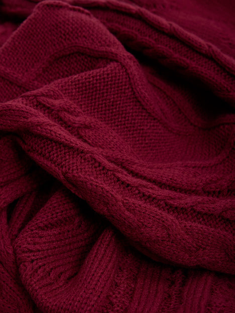 Cable Knit Scarf and Beanie Set
