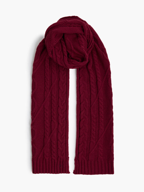 Cable Knit Scarf and Beanie Set
