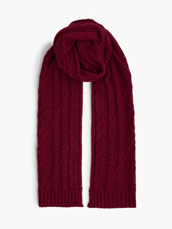 Cable Knit Scarf and Beanie Set