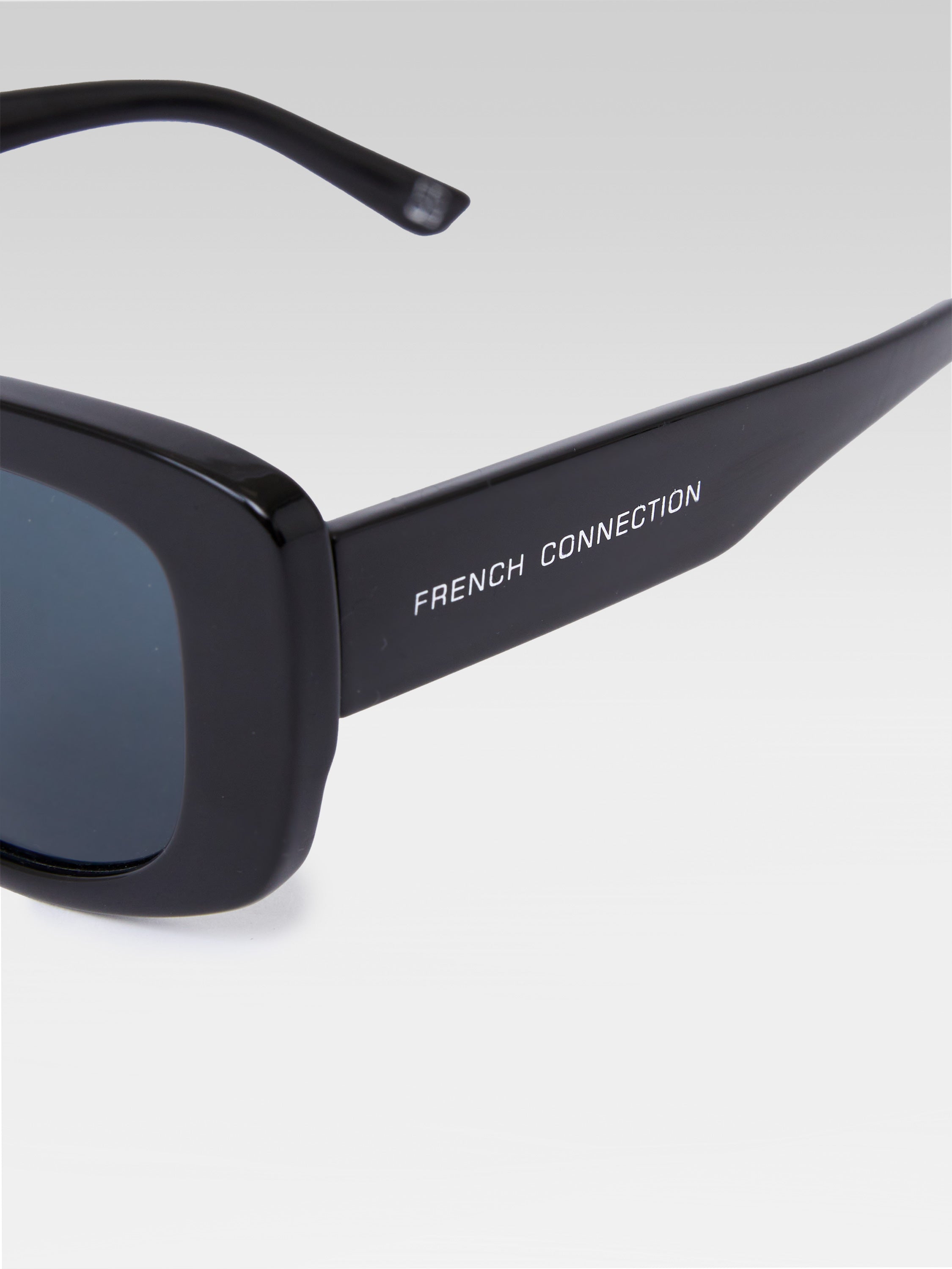 Fashion Cat Eye Sunglasses Shiny Black French Connection UK