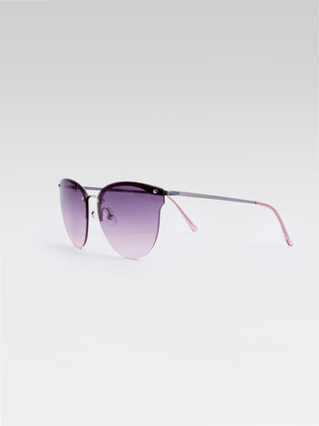 Metal Cat Eye Rimless Sunglasses