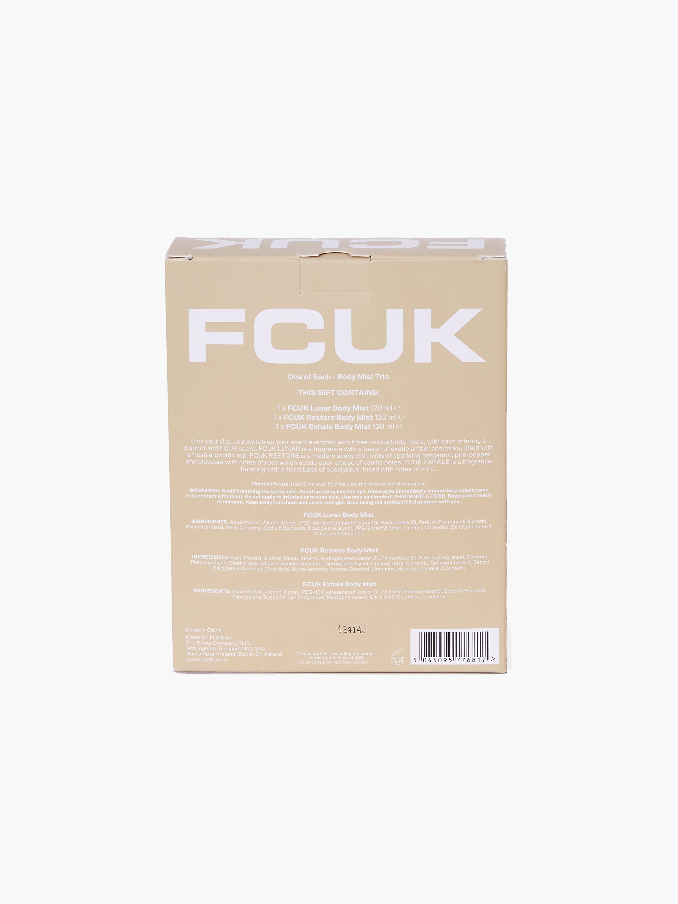FCUK One Of Each Body Mist Trio Gift Set