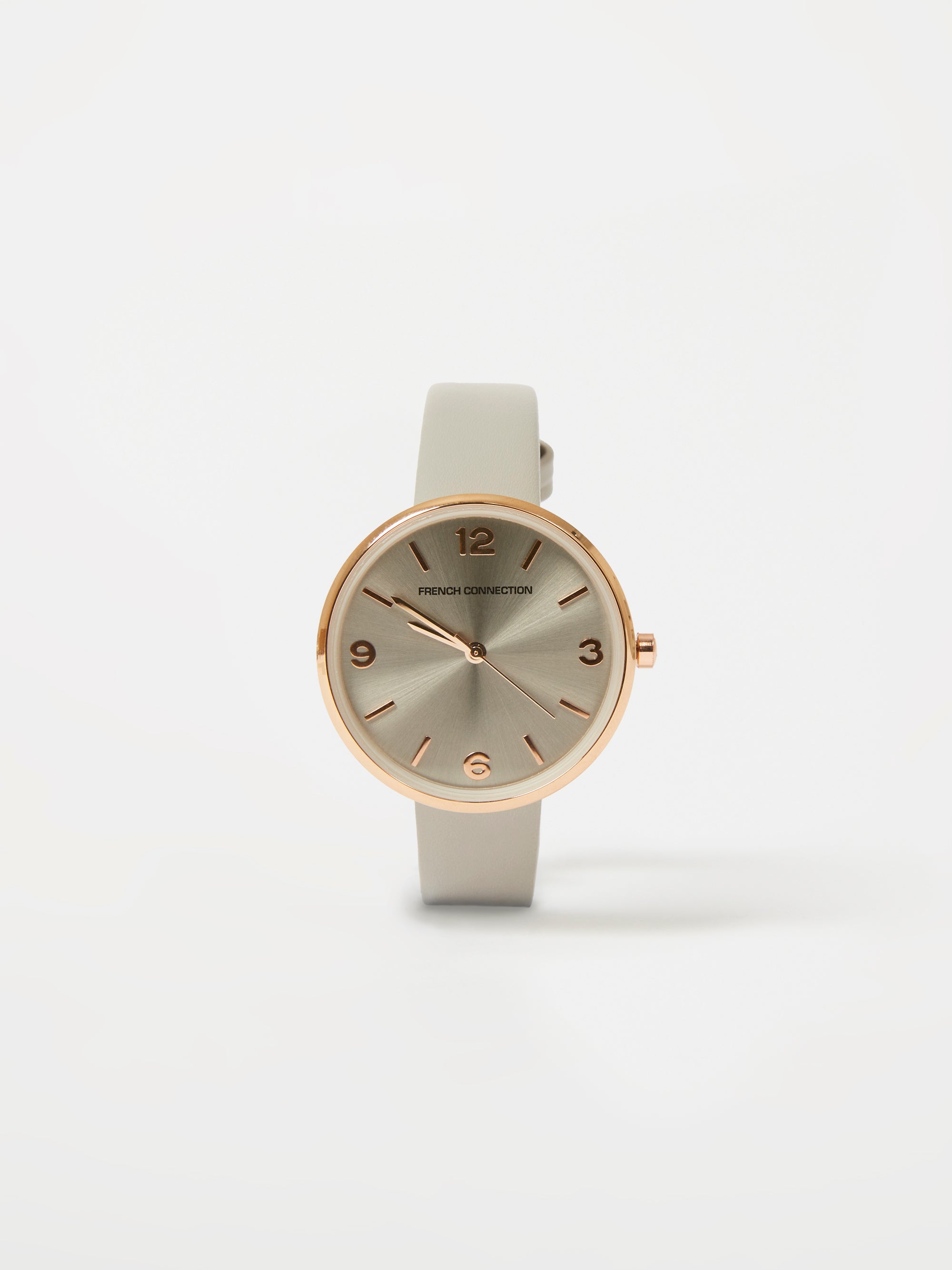 Grey Leather Strap Watch