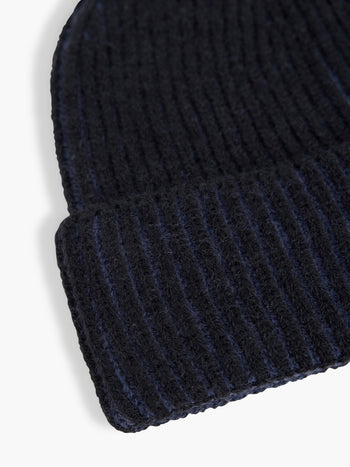 Two Tone Knit Beanie Hat