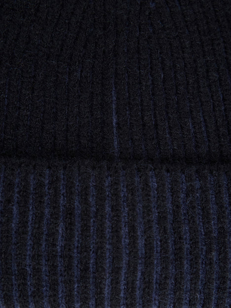Two Tone Knit Beanie Hat
