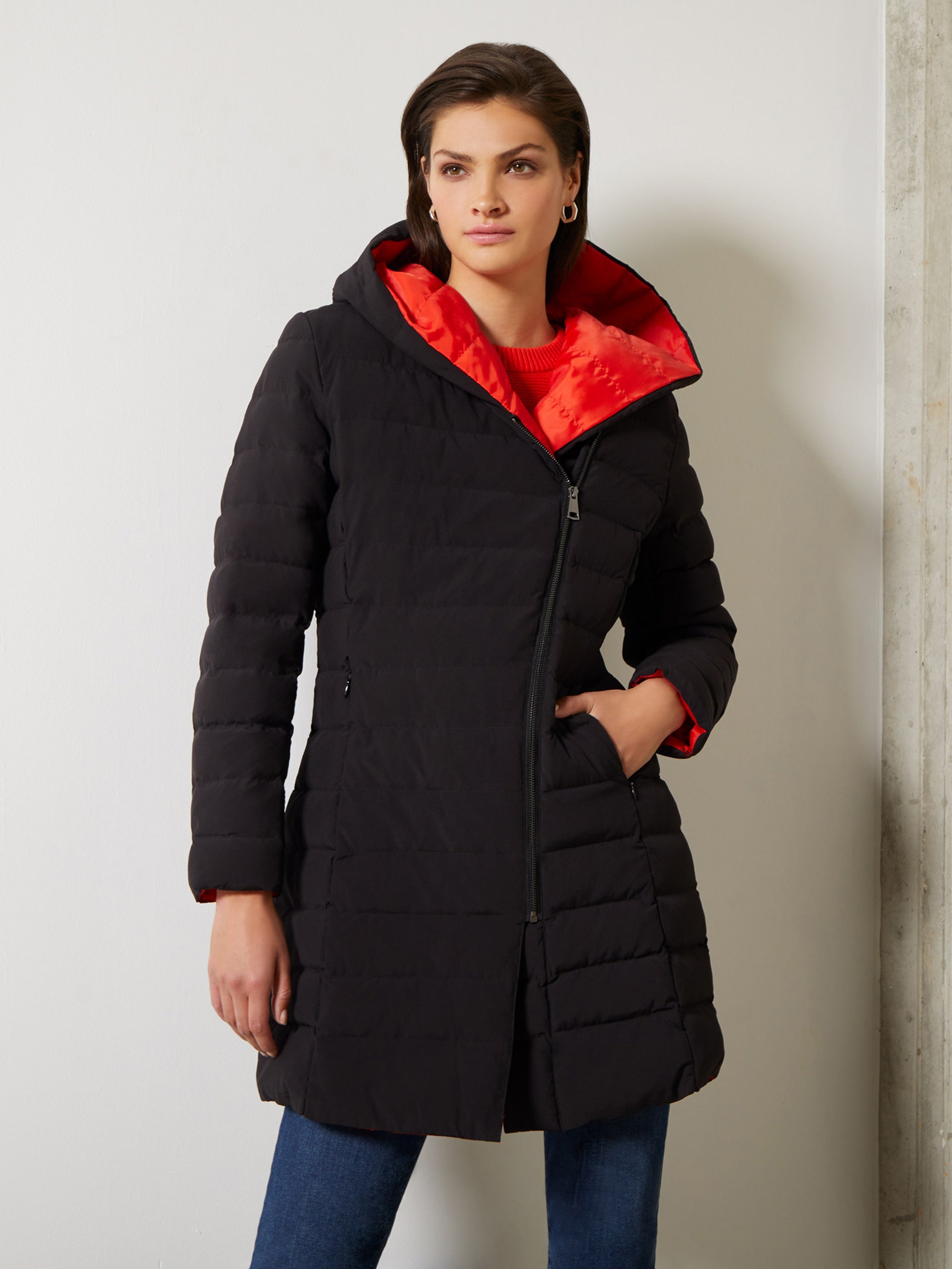 French connection pillow collar puffer hotsell