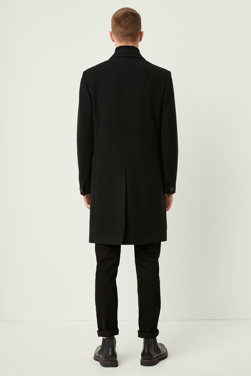 Formal Melton Double Breasted Coat Black | French Connection UK