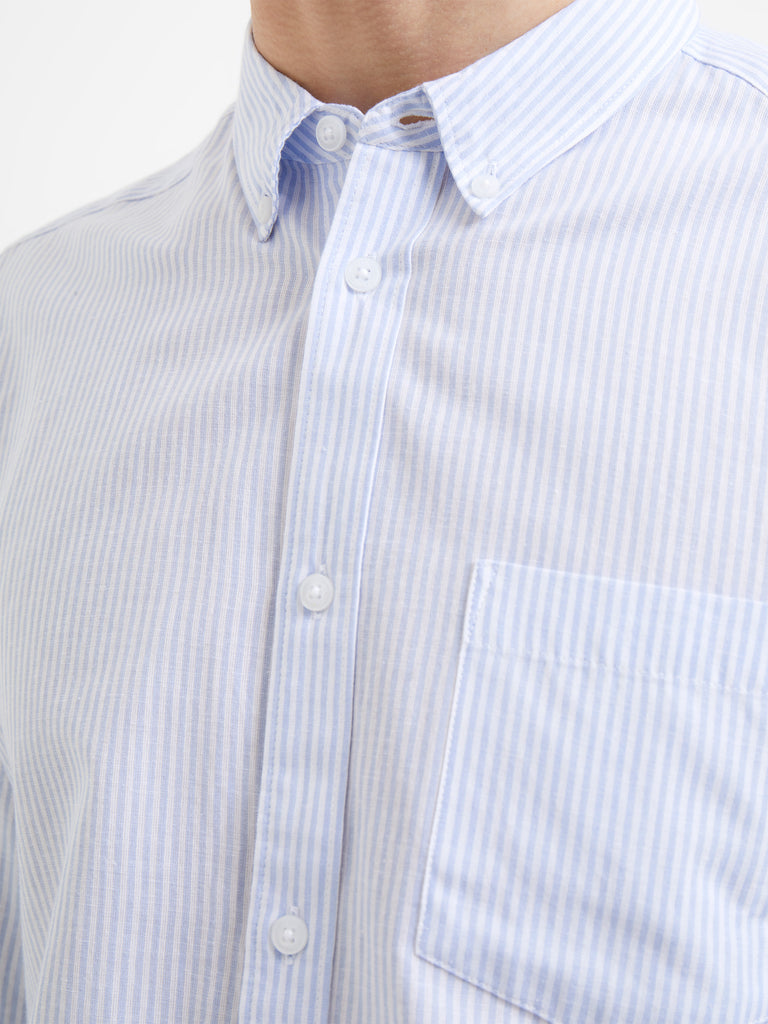 Stripe Pocket Long Sleeve Shirt Sky Stripe | French Connection UK