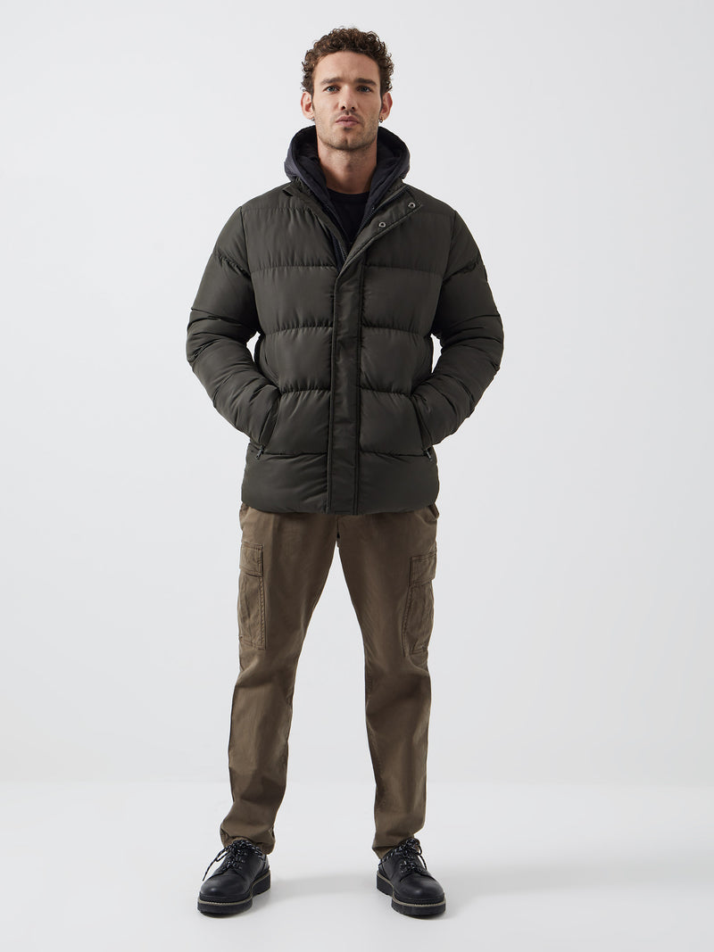 French connection mens row sales hooded padded jacket black