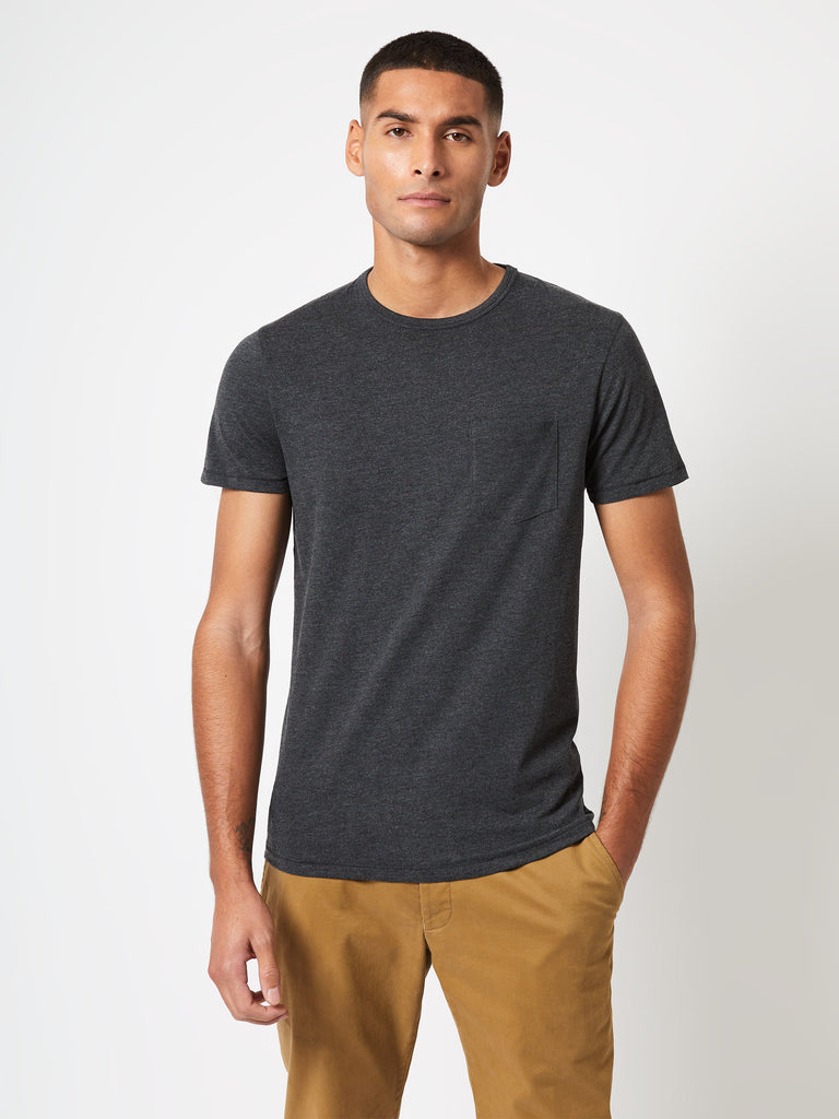 Pocket Short Sleeve T-Shirt Charcoal Mel | French Connection UK