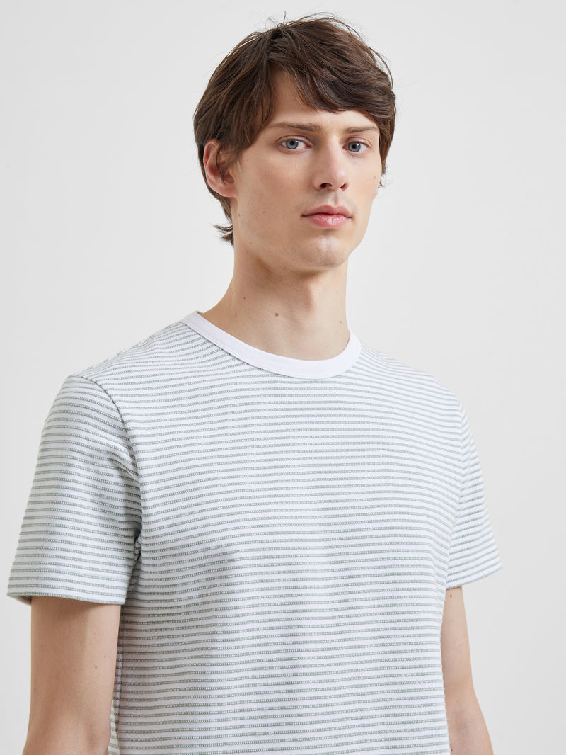 Textured Jersey Stripe T-Shirt Shadow Mint Multi | French Connection UK