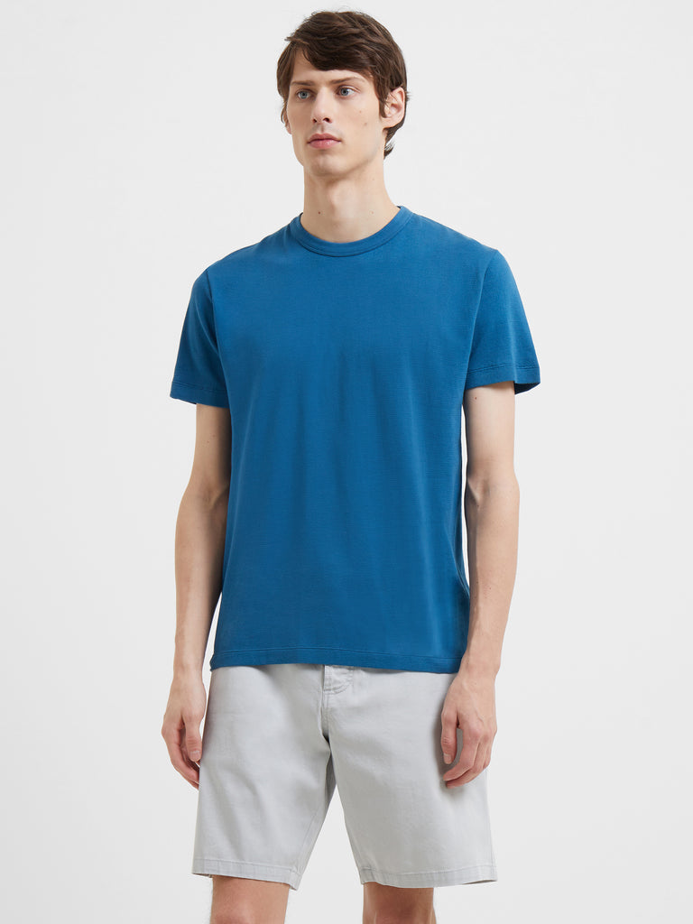 Textured Jersey T-Shirt Blue Ashes | French Connection UK