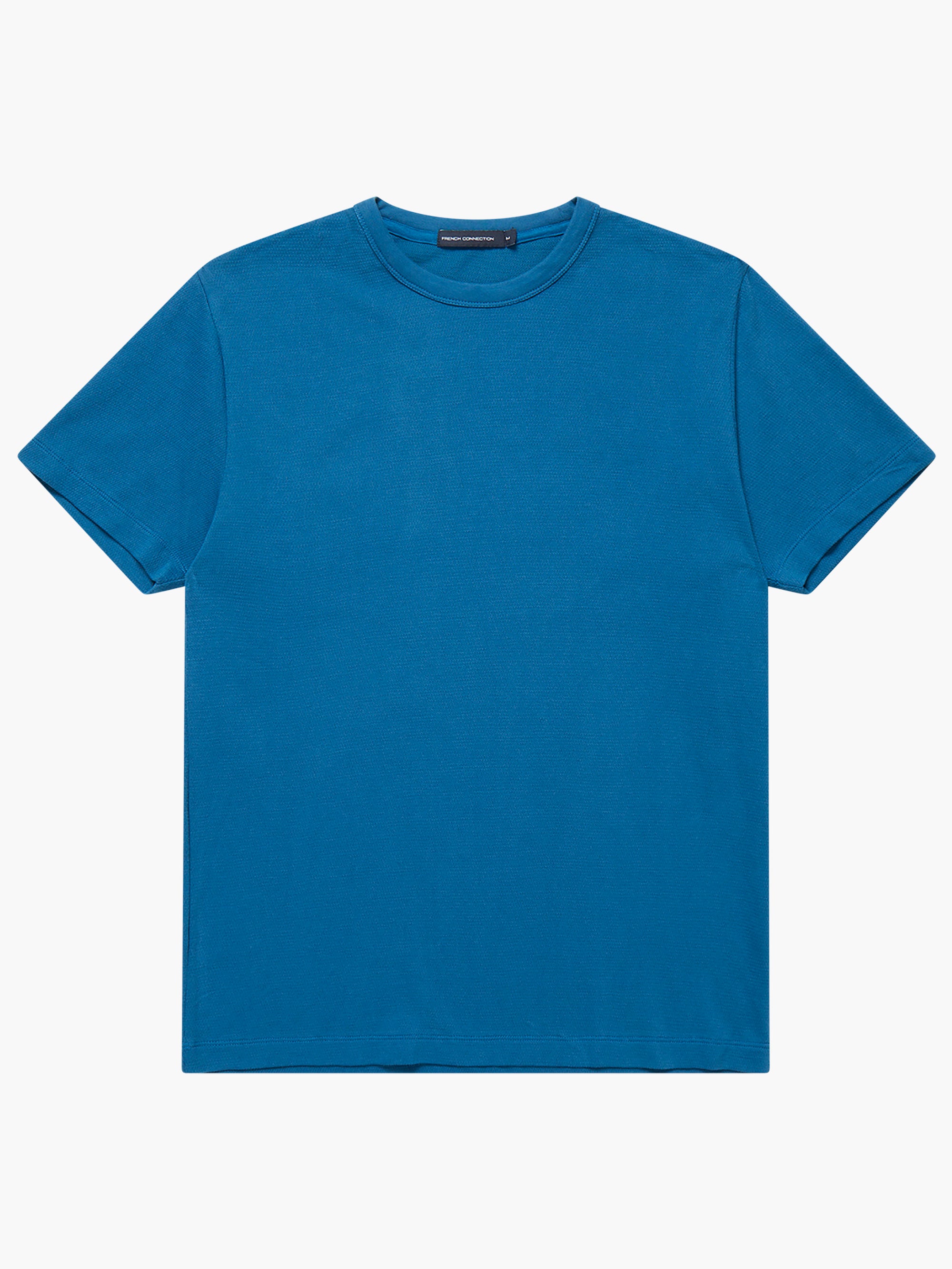 Textured Jersey T Shirt Blue Ashes French Connection UK
