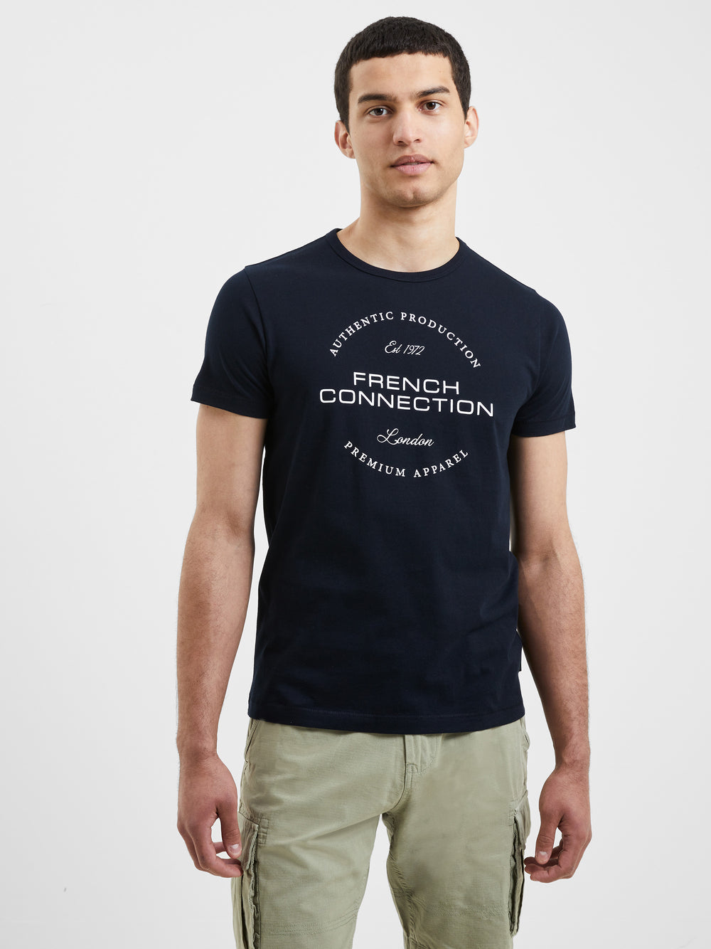 French Connection Graphic T-Shirt Dark Navy/White | French Connection UK