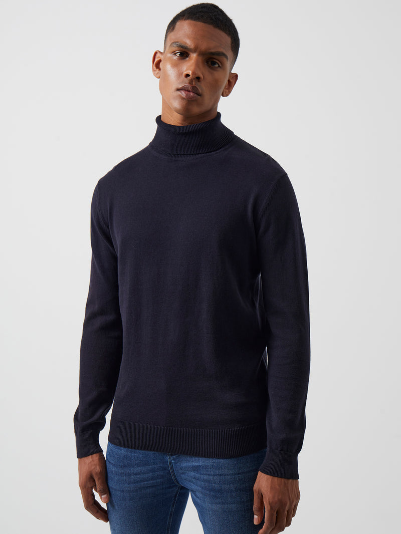Roll Neck Knit Long Sleeve TopDark Navy | French Connection UK