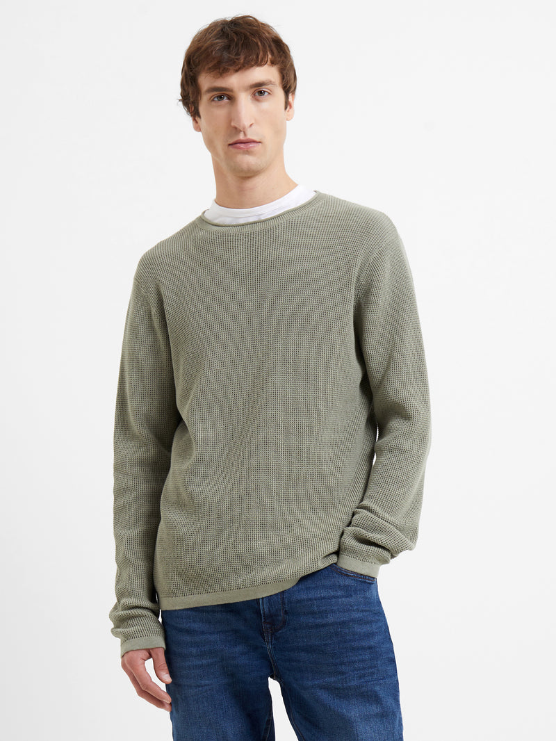Waffle Micro Knit Jumper Shadow Mint | French Connection UK