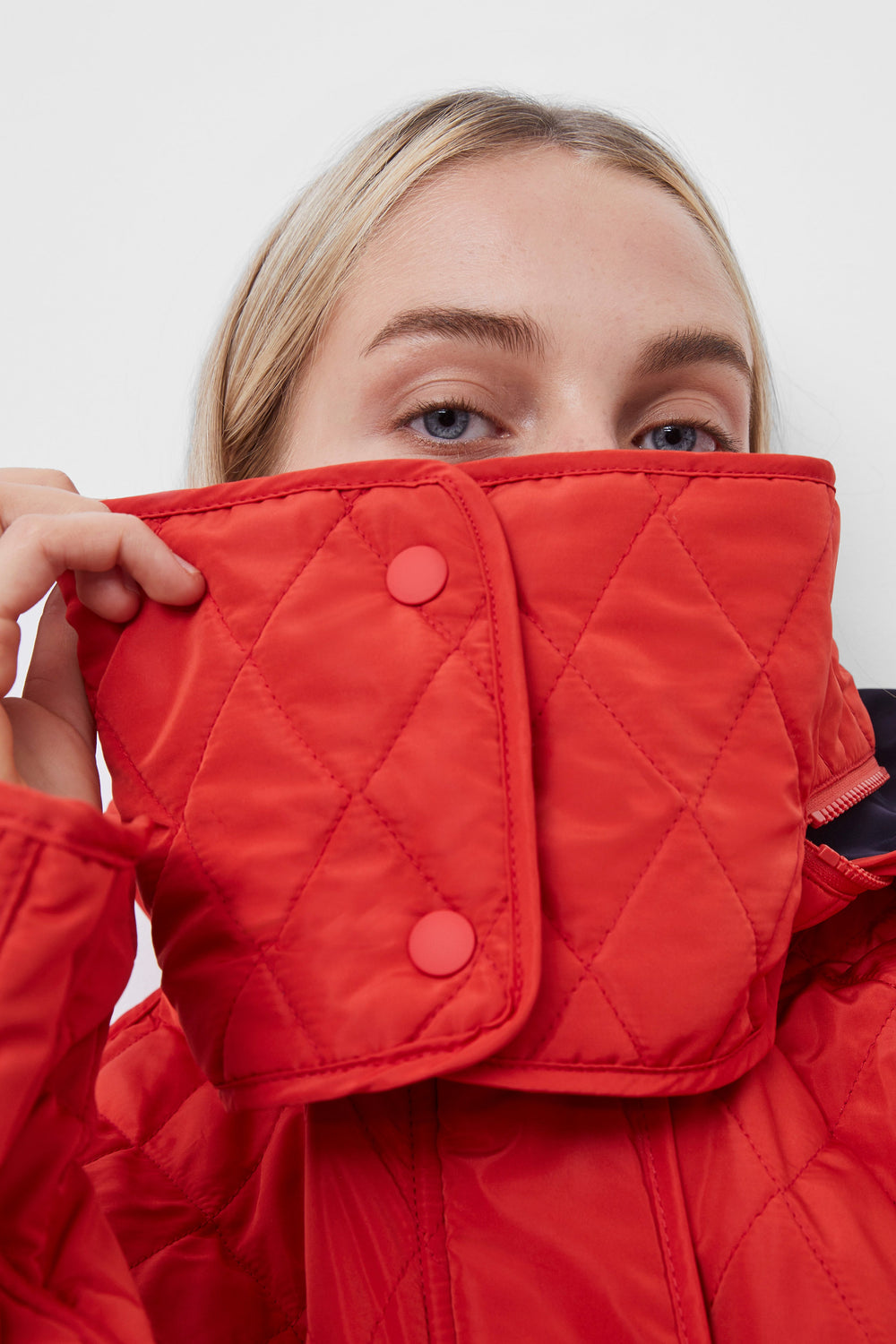 Aris Quilt Reversible Coat Setting Sun Red/Utility Blue French