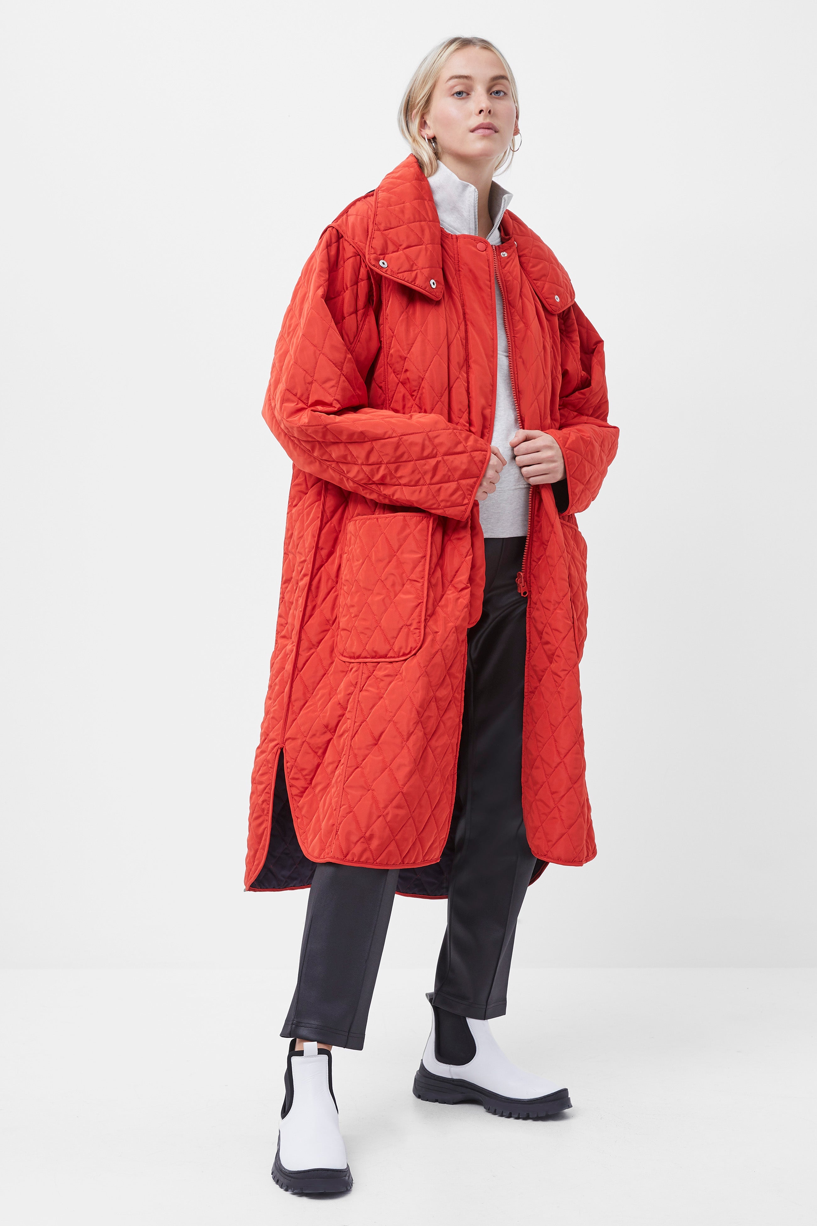 French connection quilted coat hotsell