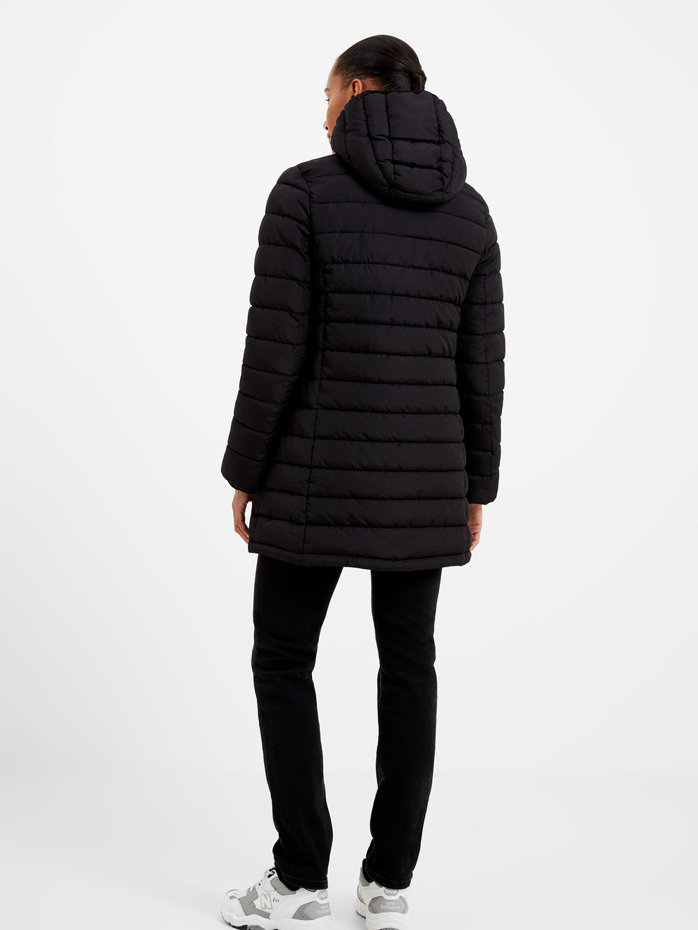 Midlength Hooded Puffer Coat Black French Connection UK