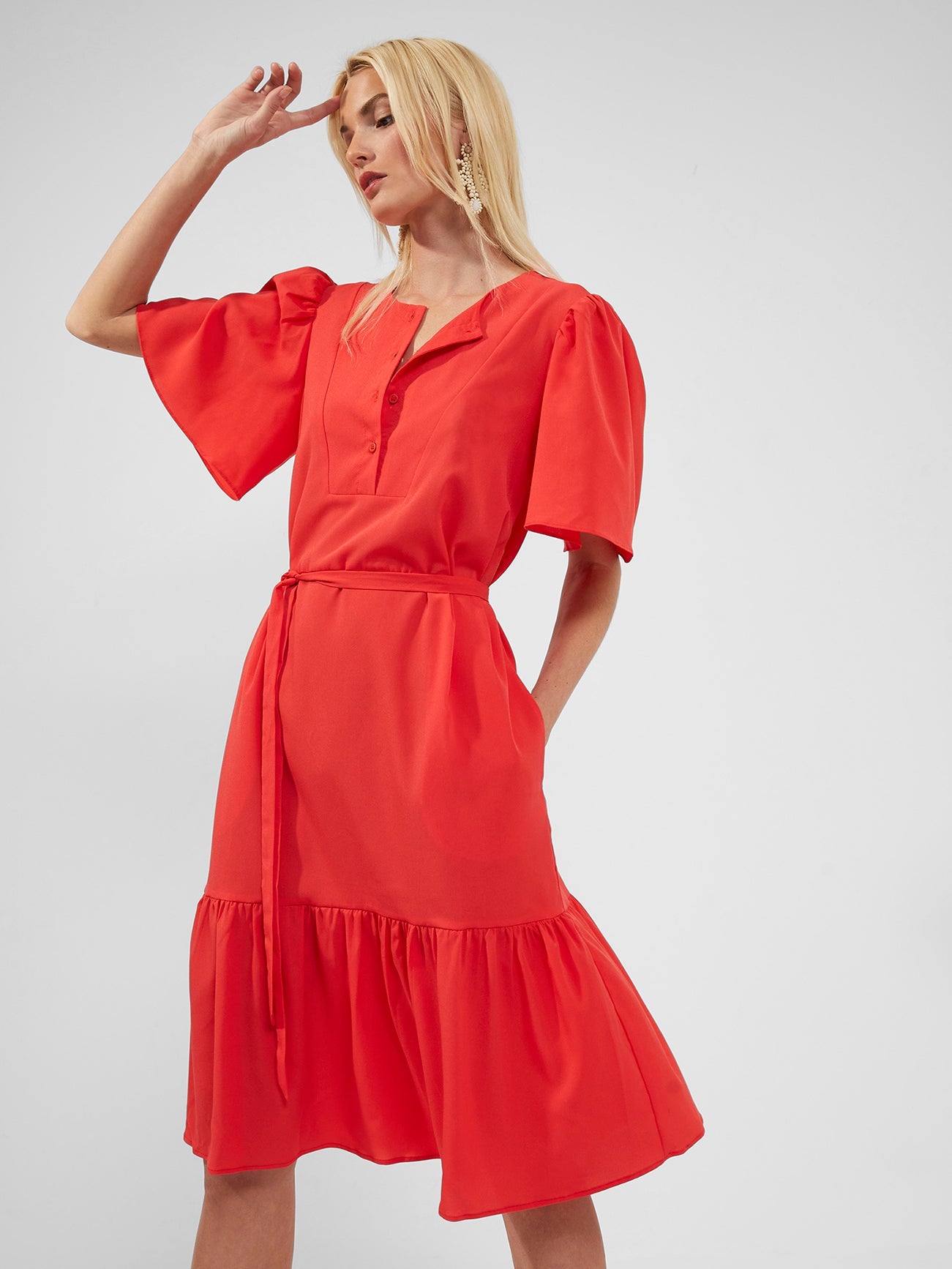 Courtney Crepe Tiered Dress French Connection UK