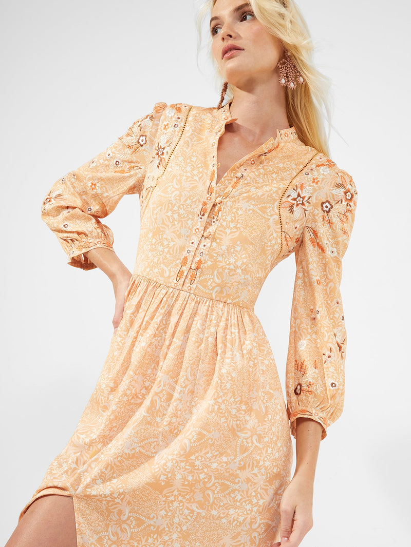 Adena Embroidered Front-Split Dress | French Connection UK