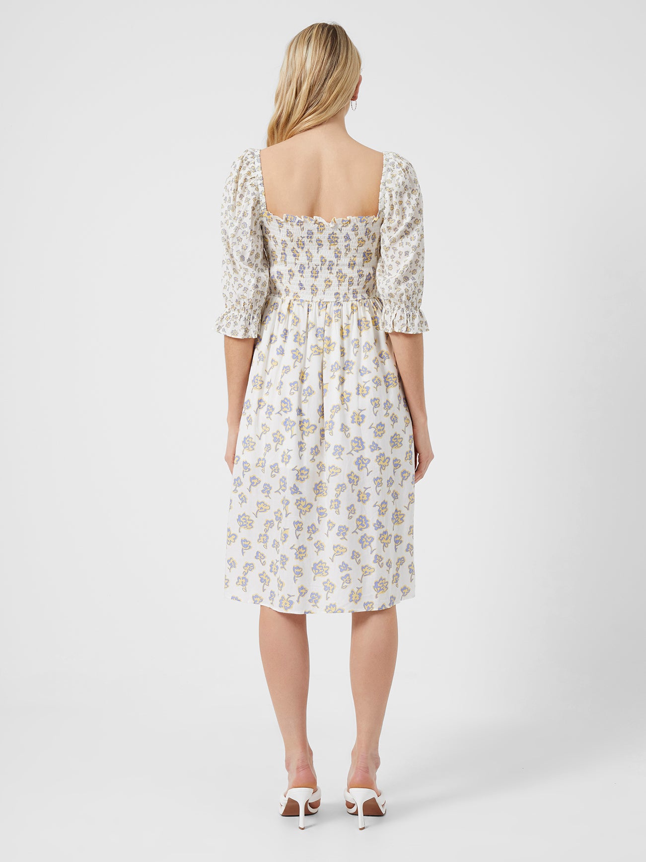 Wayf nevah smocked midi sales dress