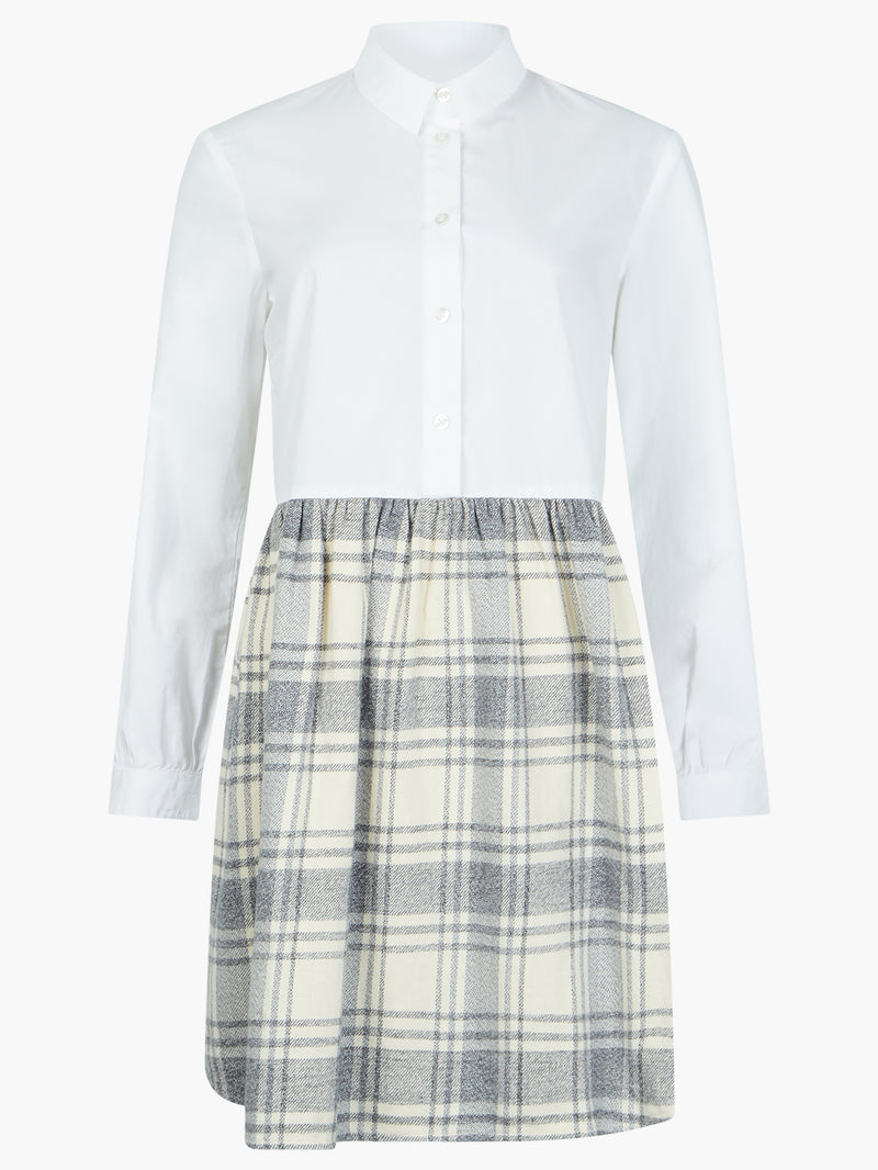 Arla Flannel Shirt Dress Classic Cream Multi | French Connection UK