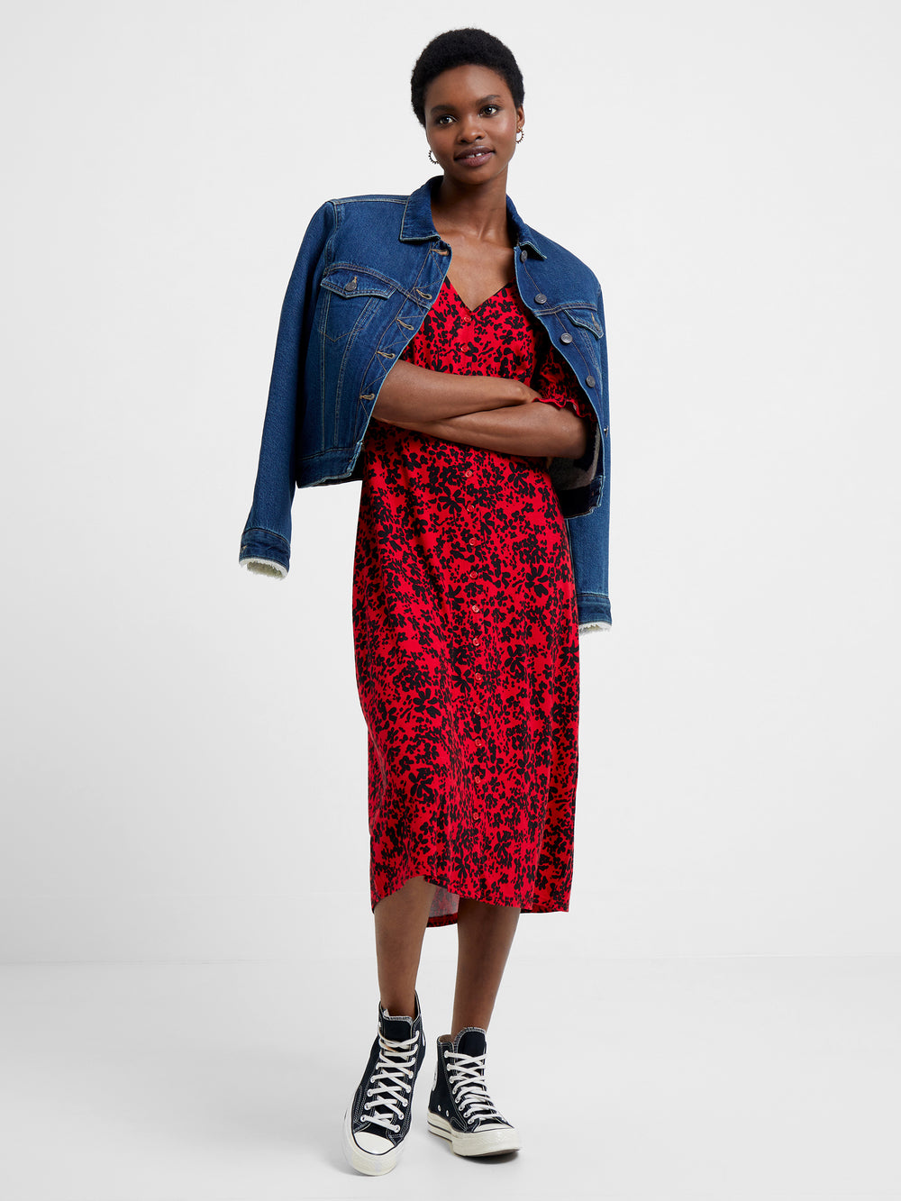 Topshop button through midi dress cheap