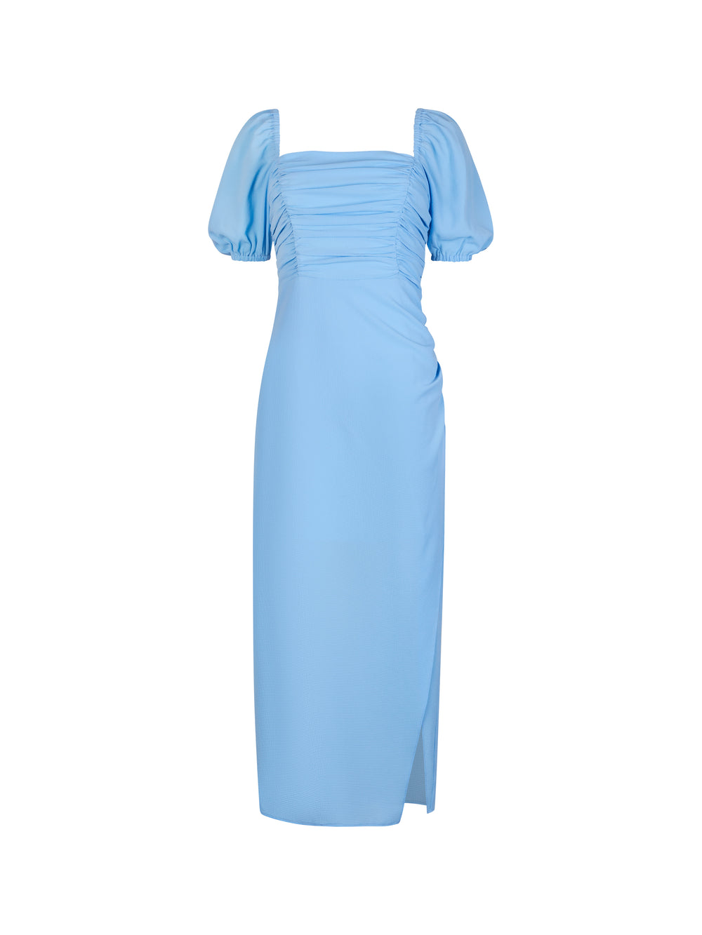 French UK Dress Placid | Connection Verona Afina Blue Midi Ruched