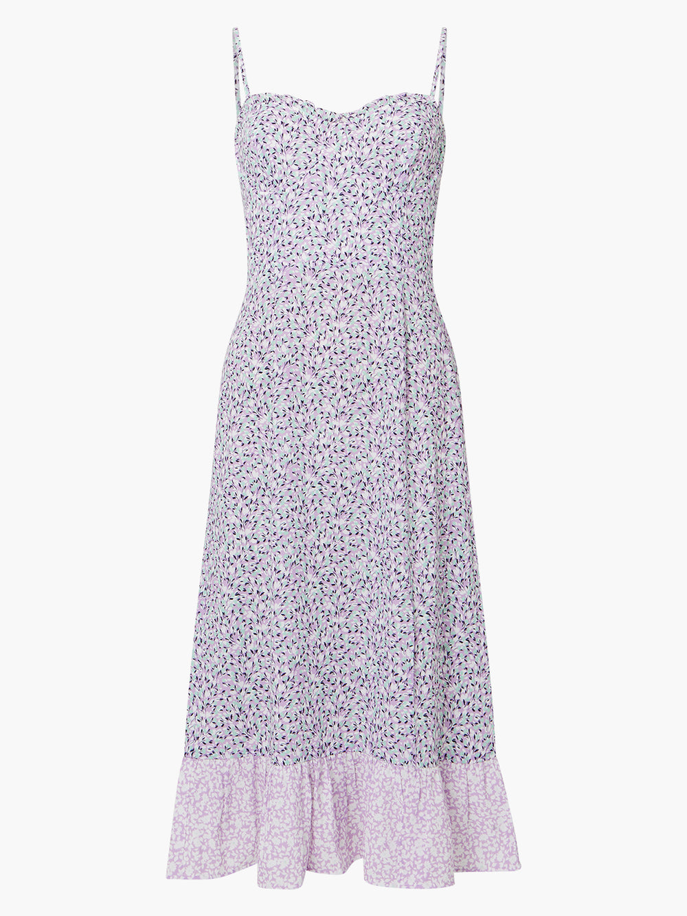 Enora Verona Sweetheart Ruffle Midi Dress Sheer Lilac | French ...